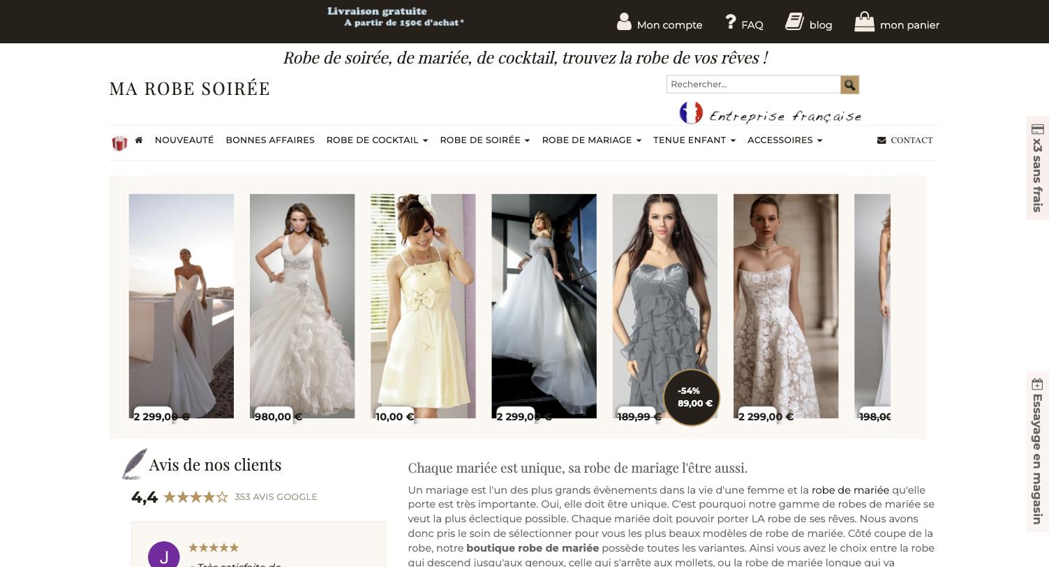 Ma Robe Soirée — boutique en ligne